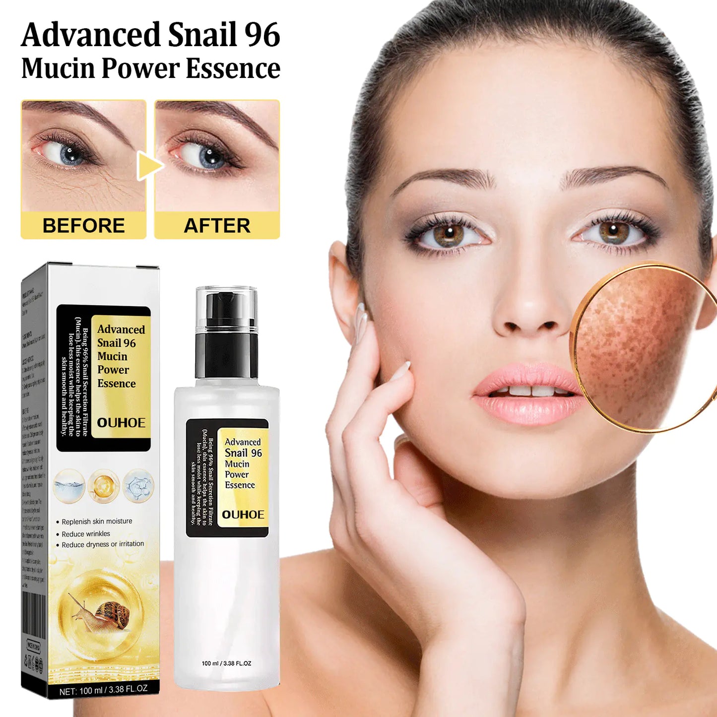 OUHOE Snail 96 Collagen Essence for Skin Repair