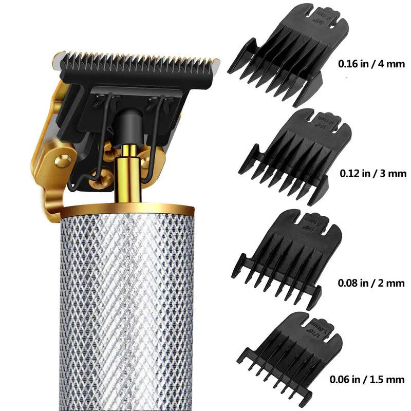 Professional Men's Hair Clipper Kit with Metal Trimmer
