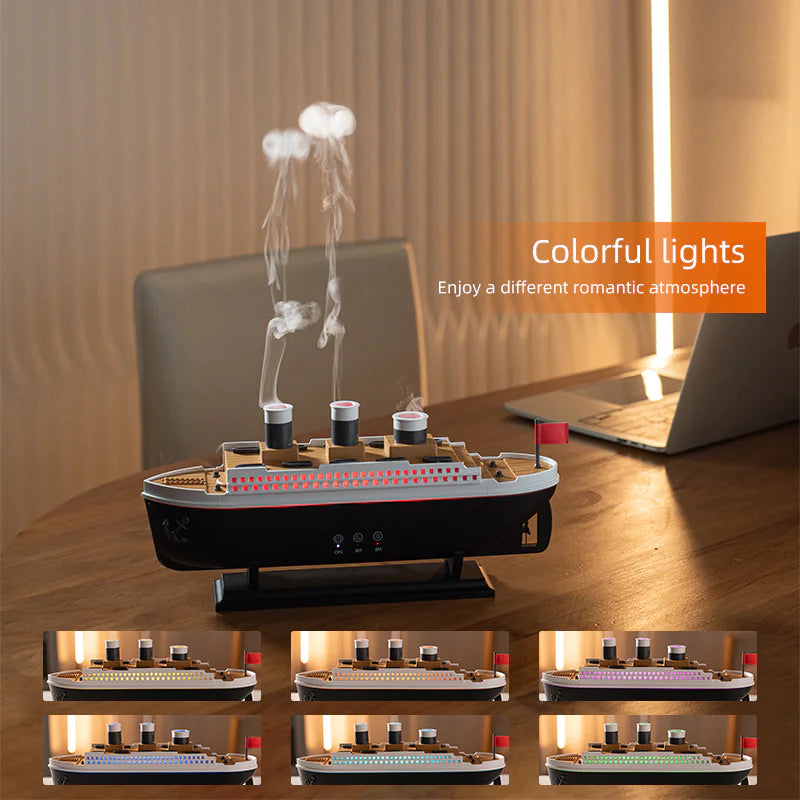 Steamship Diffuser Colorful LED Humidifier