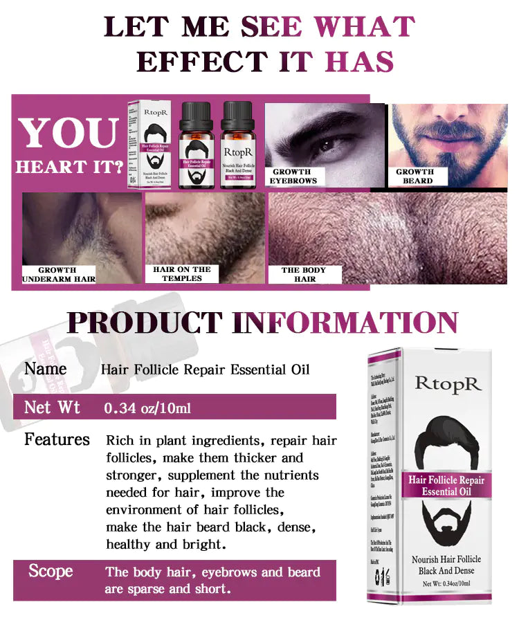 RtopR Beard and Hair Repair Oil and Conditioner