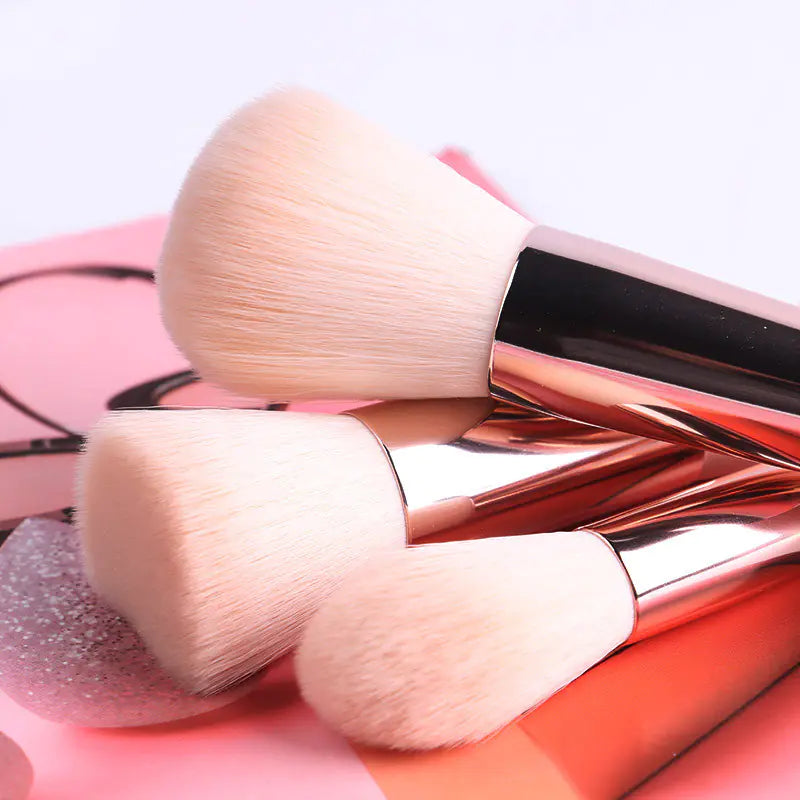 Makeup Brush Set with Wooden Handle and Brush Bag