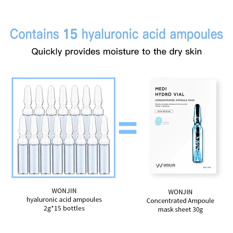 Korean Wonjin Hyaluronic Acid Ampoule Masks (10 Pcs)