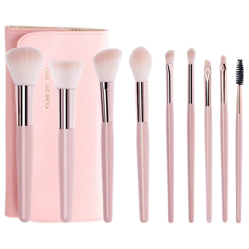 Makeup Brush Set with Wooden Handle and Brush Bag
