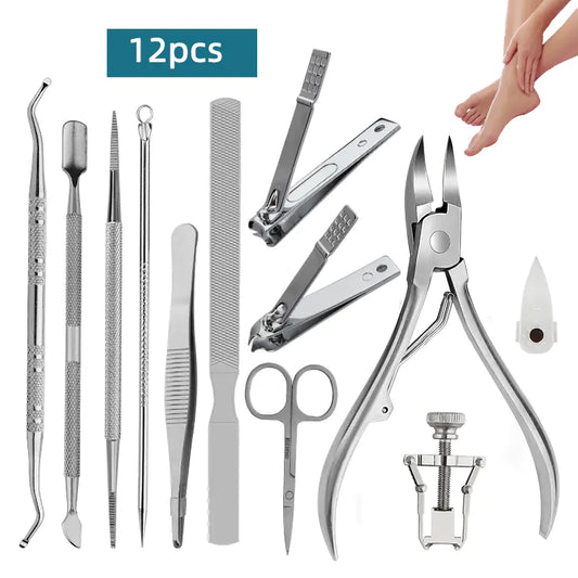 Stainless Steel Nail Clipper Set with 12 Tools