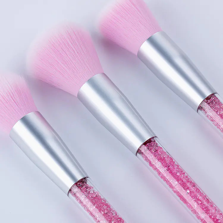 8-Piece Purple and Pink Crystal Makeup Brush Set