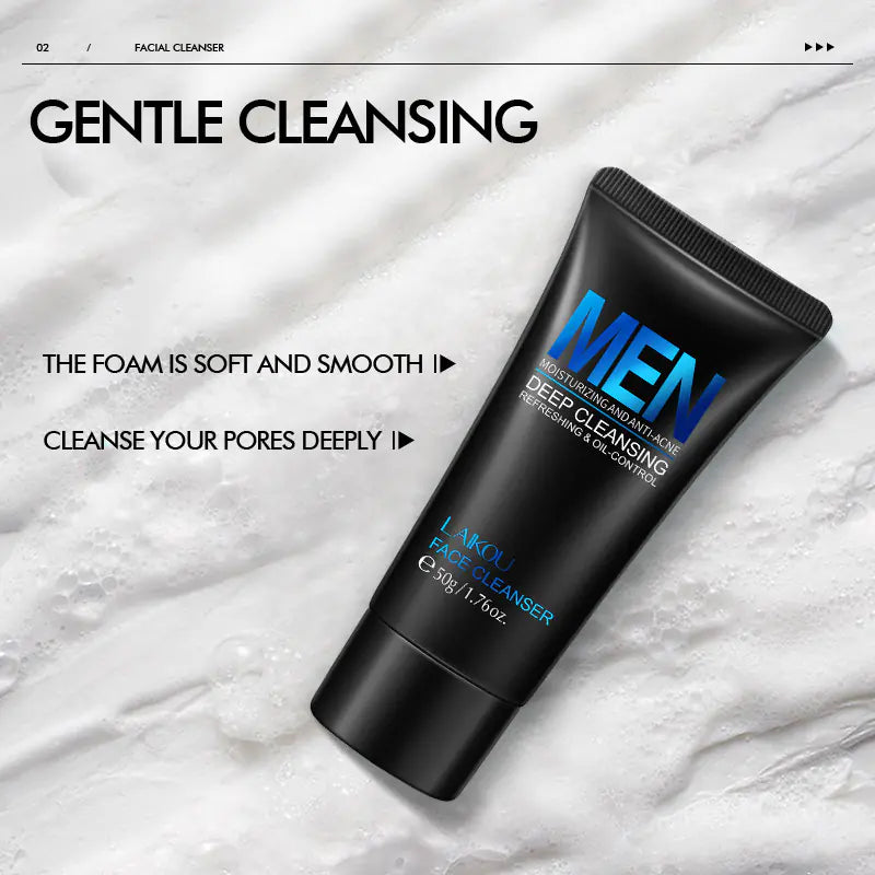 LAIKOU Men's Exfoliating Face Wash 50g Cleansing Cream