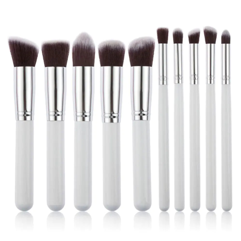 10-Piece Black Silver & Black Gold Makeup Brush Set
