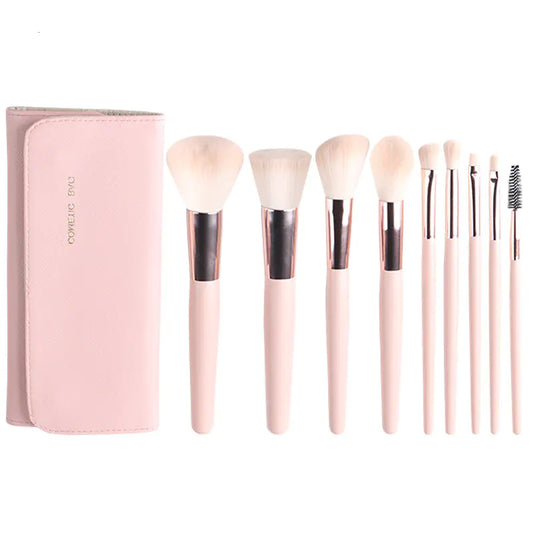 Makeup Brush Set with Wooden Handle and Brush Bag
