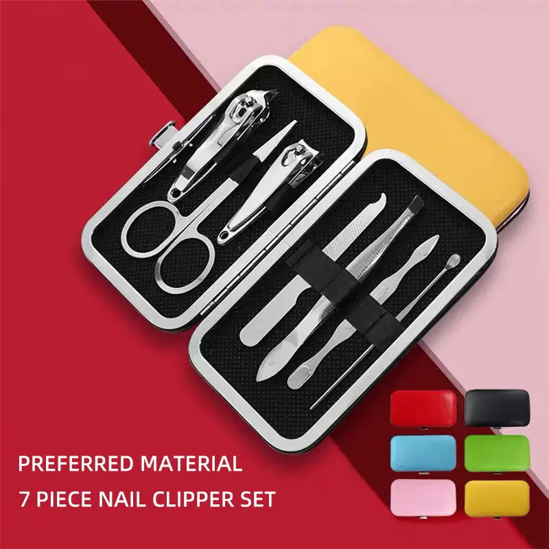 7-Piece Stainless Steel Nail Clipper Grooming Set