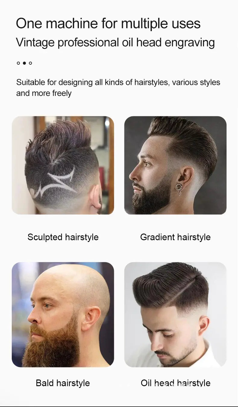 Professional Rechargeable Wireless Hair Clipper for All