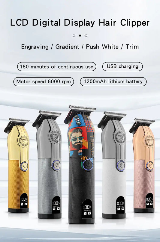 Professional Rechargeable Wireless Hair Clipper for All