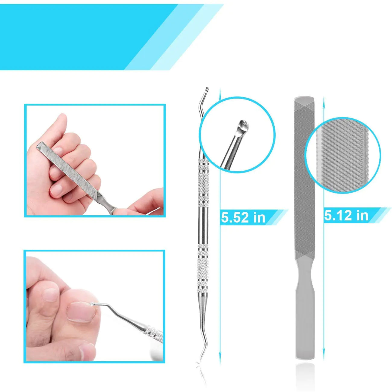 Stainless Steel Nail Clipper Set with 12 Tools