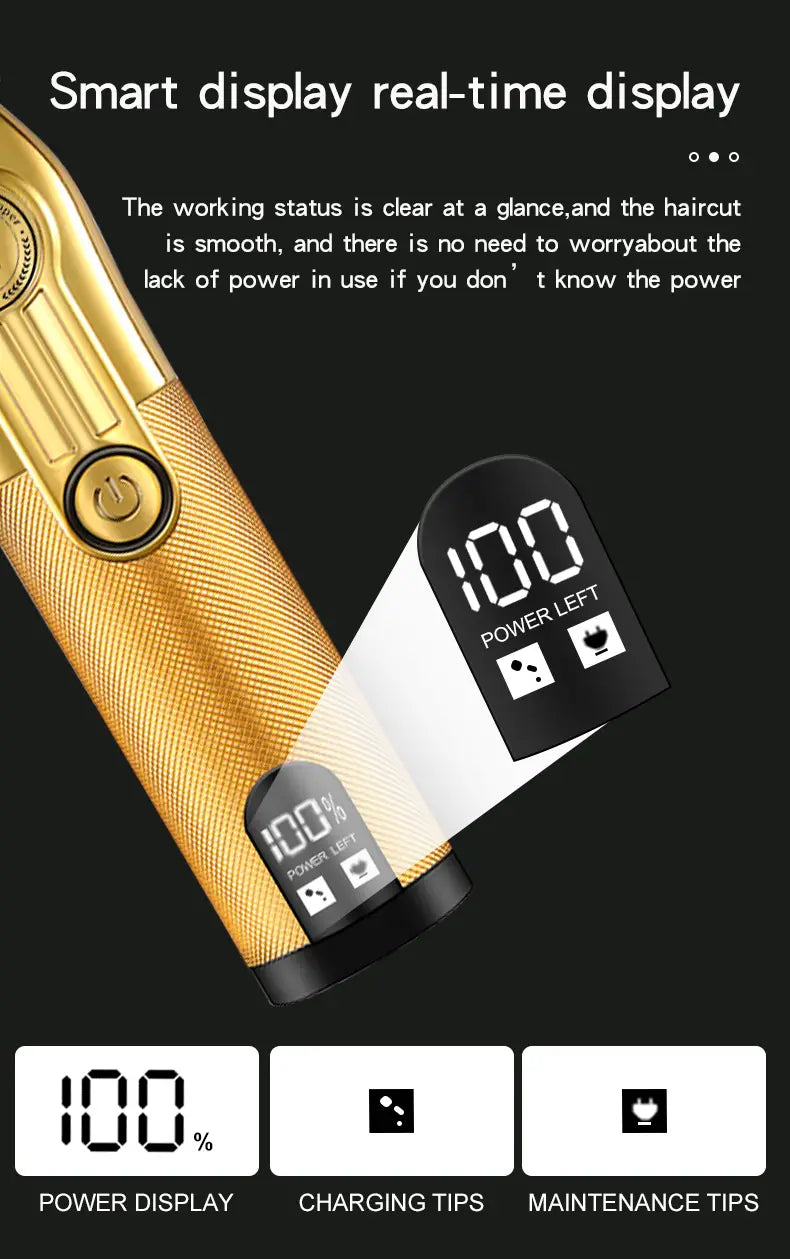 Professional Rechargeable Wireless Hair Clipper for All